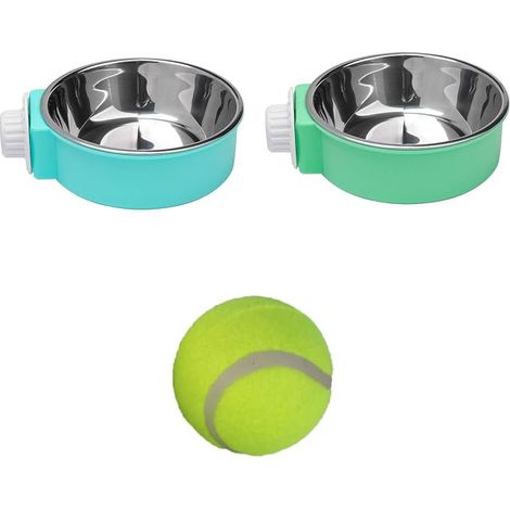 Pet Cage Bowl, Dog Hanging Bowl, Water Bowl for Small Animals, Tennis Ball (1/5)