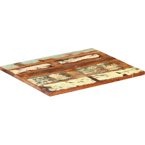 Dessus de table rectangulaire 60x70cm 25-27 mm Bois récupéré (1/5)