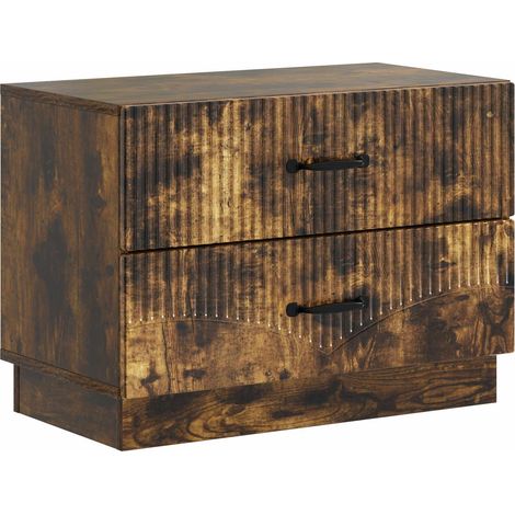 Bedside Cabinet Smoked Oak 62 x 34.5 x 44.5 cm Engineered Wood vidaXL