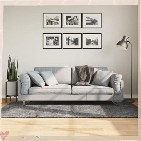 Tapis - VINGVO - HUARTE - Anthracite - 120x170 cm - Antidérapant, lavable (1/5)