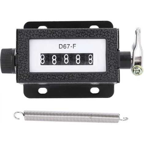 Mechanical Counter, 6-Digit Mechanical Counter, Resettable Rotary Counter, 0-999999 D67-F (1/5)