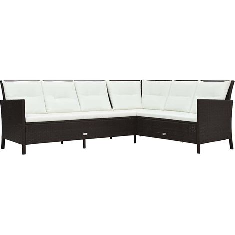 Maison Exclusive - Set Divani da Giardino 3 pz con Cuscini in Polyrattan Marrone (1/5)