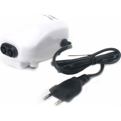 3W 220V Double trous d'oxygénation Pompes à air pour aquarium, ultra silencieuses, débit 4L par minutes, débit d'air réglable, pour aquarium 60L-100L (1/4)