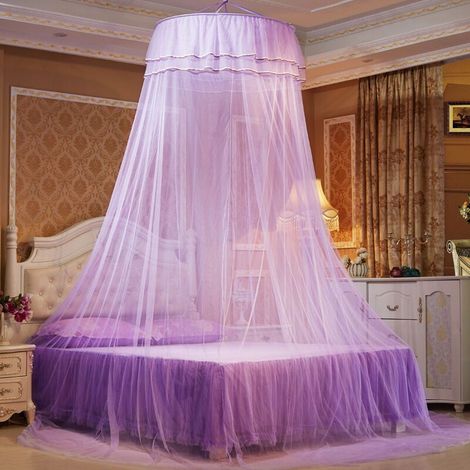 Moustiquaire de lit, Moustiquaire Ciel de Lit Grand lit dôme à Suspendre Lit Double Ou Simple Hauteur 2.7M Moustiquaire en Dentelle Dôme Moustiquaire pour Adulte Enfant1.2-1.8 lit universel