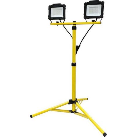 Projecteur LED 2x30W sur Trépied Télescopique - 60W - Éclairage Puissant - Idéal pour Événements et Chantiers - D-Work