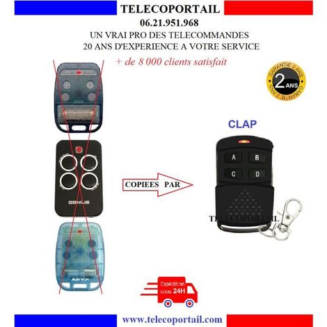 CLAP TELECOMMANDE COPIEUSE MULTI FREQUENCE ADYX TE4433H BRAVO ECHO TX4 (1/2)