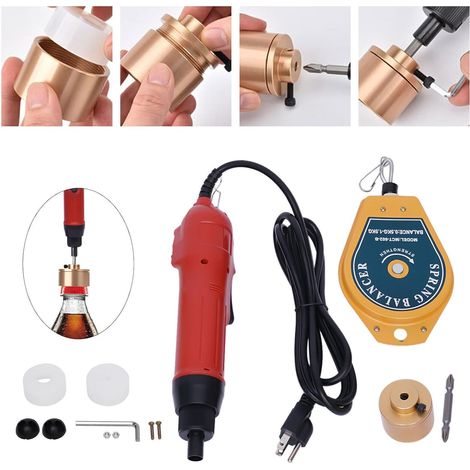 Verschließ Maschine Handheld Screw Capper Bottle Capping Elektrische FlaschenverschließEr Schraubwerkzeug Electric Machine Cap Sealer Sealing Flasche Schraubverschluss VerschließEr 1030mm Rot