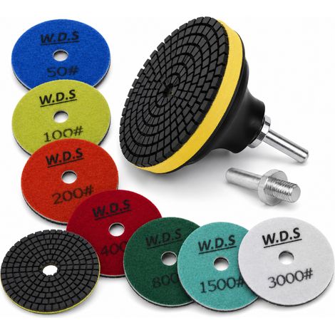 Ensemble de broyage en diamant 50-3000 + Adaptateur M12 + Disque (1/5)