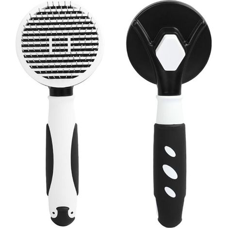 Brosse autonettoyante, brosse pour chien et chat avec particules de massage, outil de perte et de toilettage pour animaux de compagnie, enlève les poils morts, la fourrure, le sous-poil, les tapis (1/4)
