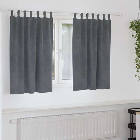 vidaXL Blackout Curtains 2 pcs Light Grey 140 x 140 cm Velvet (1/5)