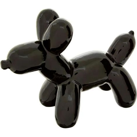 Statuette Déco Chien en Céramique "Théo" 19cm Noir (1/3)