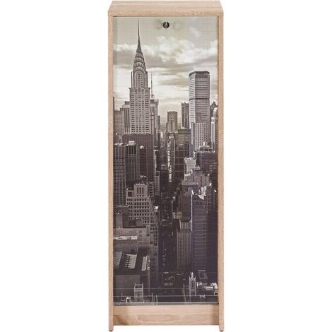 Classeur à Rideau Chêne 6 Niches L 37.8 H 103.8 P 38.4 cm - Coloris: New York 500 (1/2)