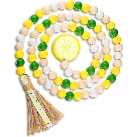 de perles en bois de citronnier à suspendre style rustique
