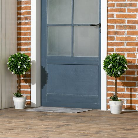 Lavanda artificial en maceta, lote de 2, altura 60 cm, plástico, maceta blanca HAVRYA (1/5)