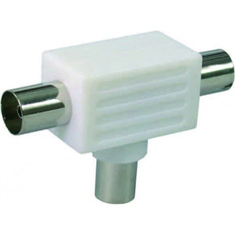 Adattatore tv coassiale - 1 spina + 2 prese mm.9,5 - 10 pz