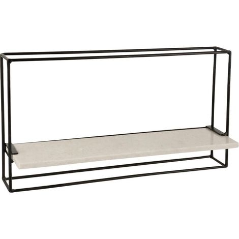 Étagère Murale "1 Plateau" 65cm Noir & Blanc (1/5)