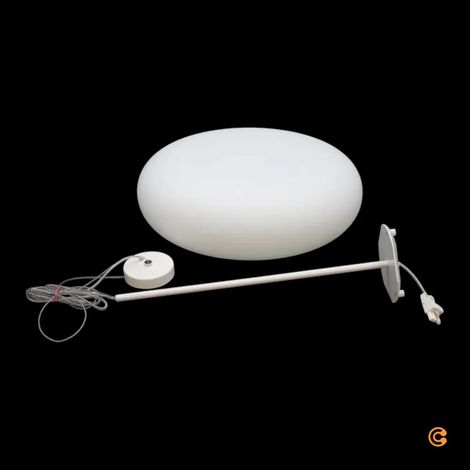 [GEBRAUCHT] B-Ware Itka Hängeleuchte Pendelleuchte Weiß Glas ø 50 Cm Wohnraumbeleuchtung Weiß