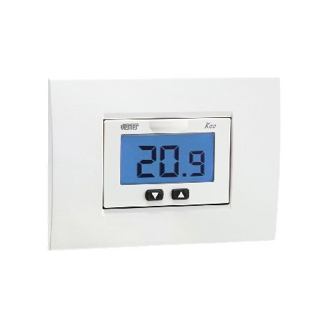 TERMOSTATO ELETTRONICO DA INCASSO KEOB LCD Bianco Grigio