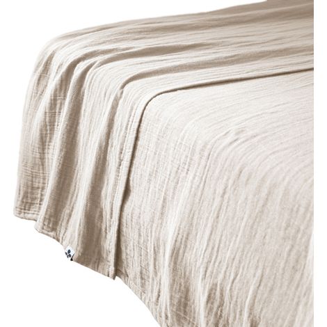 Drap plat 240 x 300 cm en double gaze de coton écru - PEPA (1/4)