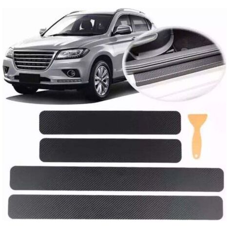 Einstiegsleistenschutz, 4-teiliger Heckstoßstangenschutz aus Kohlefaser, universeller Auto-Kratzschutz