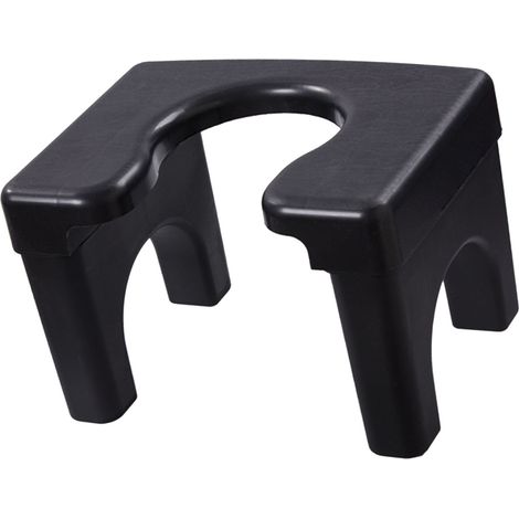 Chaise percée portable antidérapante noire haute pour adulte, tabouret de toilette multifonctionnel hygiénique avec repose-pieds (1/5)