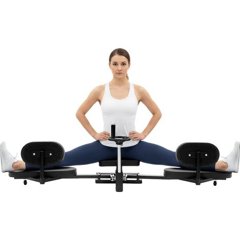 Écarteur de jambes, écarteur de jambes avec manivelle rotative, écarteur de jambes écarteur mécanique avec dossier et rembourrage réglables, capacité de charge de 100 kg pour yoga, fitness (1/5)