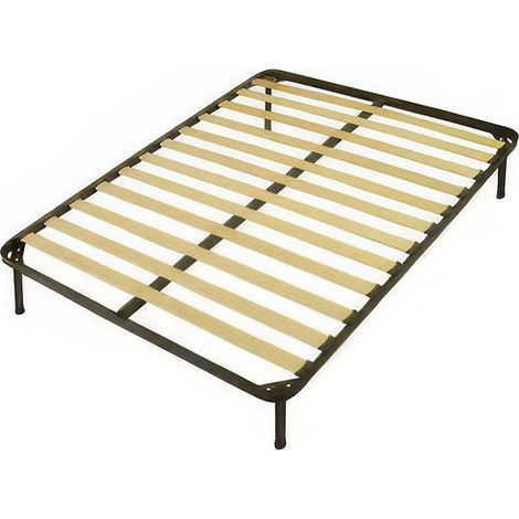 Rete a Doghe da una Piazza e Mezza 120 x 190 cm Antracite a 13 Listelli con Gambe h 30 cm