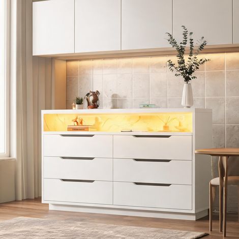 Buffet coloris blanc en panneau de particules 120 x 40 x 85 cm (1/5)