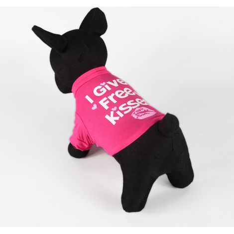 T-shirt d'été violet pour animaux de compagnie, vêtement en coton imprimé pour chat et chien (1/4)