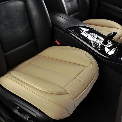 2er-Pack Sitzbezüge, Leder, rutschfest, gepolstert, universell, Auto, SUV, Van, Beige (1/5)