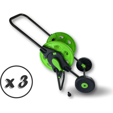 Chariot porte tuyau enrouleur Stockage 45 mètres de tuyau Acier PP ABS - Lot de 3 - Chariot vide (1/5)