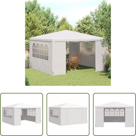 vidaXL Chapiteau de jardin - Tente de réception avec parois latérales 4x4 m Blanc 90 g/m² (1/5)