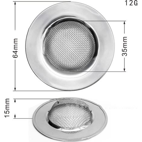 Filtre Pour Évier - Acier Inoxydable - Pour Séparation Des Déchets Cuisine Et Salle De Bain - Diamètre 64 Mm - 1 Pièce (1/5)