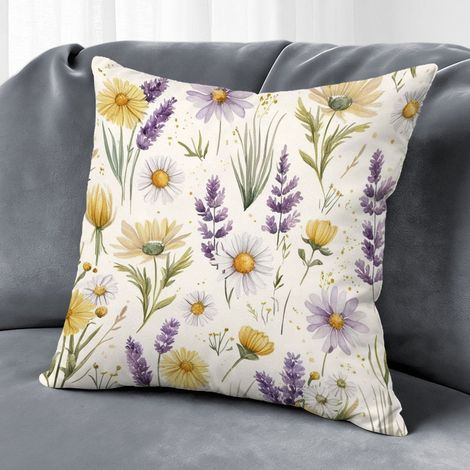 Housse de coussin fleurs printemps été, papillon décoratif pour canapé salon,40×40cm (1/5)