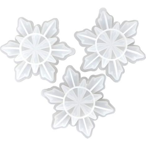 Moule en silicone - OMABETA - Flocon de neige - 3 pièces - Flexible - Compatible congélateur et lave-vaisselle (1/4)