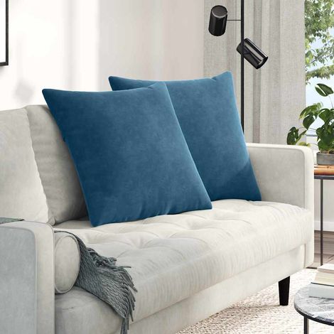 Sofakissen 2 Stück Blau 60 x 60 cm Cordstoff