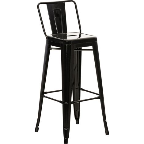 Taburete de bar de metal Mason Negro
