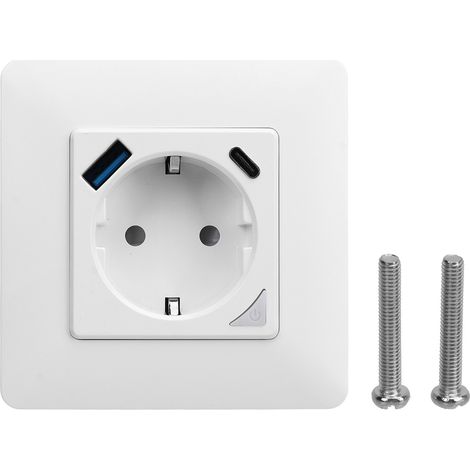 Prise murale intelligente WiFi, contrôle à distance par APP, charge rapide USB, prise connectée 100-240V AC, minuterie, compatible Alexa et Google Home (1/5)