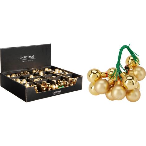 Pallina di Natale su stecco 2,5 cm oro PERAGA CHRISTMAS