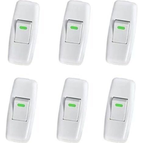 6er-Pack Lampenschalter (3 x 6,5 cm), Torpedoschalter, Zwischenschalter, Nachttischlampenschalter, Wippschalter für Nachttischlampen (Ersatzteil)