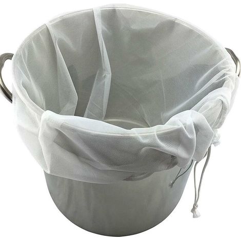 Lot de 2 sacs réutilisables extra larges de 250 microns à mailles fines pour fruits, vin, raisin, pomme, vin, sacs de brassage avec cordon de serrage (lot de 2 - 22 × 26")