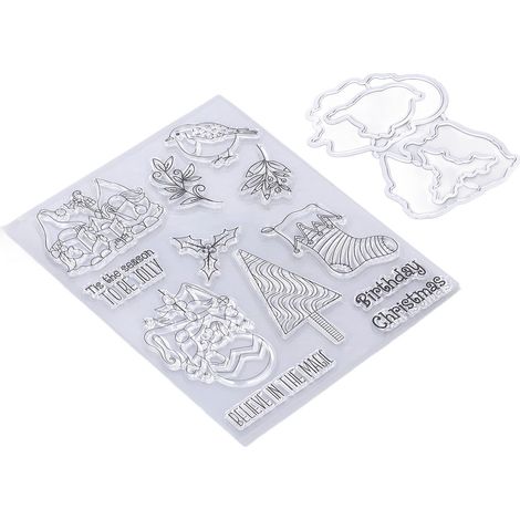 Weihnachtsstempel aus transparentem Material – Unbedenkliches Material – Einfach zu verwenden und wiederverwendbar – Ideal für Fotokarten und Umschläge (1/5)