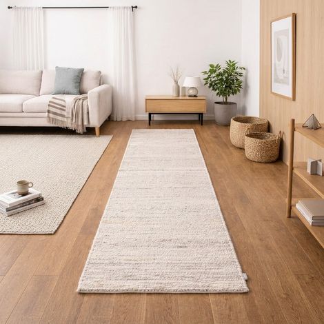Kilim moderne Tapis Toska - Tapis en laine - 300x80cm, Rectangular - 100% Laine vierge - Tissé main - Multicolore
