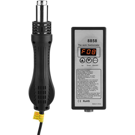 8858 LED Smart Heißluftpistole, Heißluft-Entlötstation mit 3 Düsen, 220V EU-Stecker (1/5)
