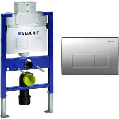 Geberit Duofix 0.82m WC Toilet Frame UP320 Kappa Cistern + KAPPA50 S/Steel Flush (1/2)