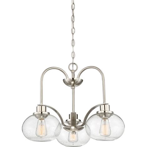 Lustre à 3 ampoules Elstead Trilogy, nickel brossé, E27 (1/5)