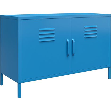 Cache Armoire à 2 portes en métal bleu (1/5)