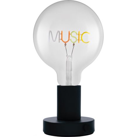 OSRAM Lampe de table LED  1906 Letter, lettrage musical, néon, 1,2 W, E27, noir, blanc froid, câble textile