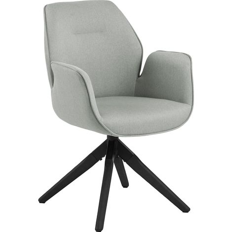 SILLA GIRATORIA Aura gris claro TAPIZADA patas de madera