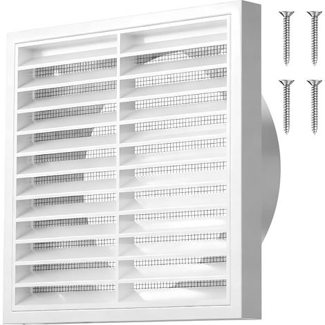 Air Vent Grille with Fine Mesh, 100 mm, Ventilation Grille, White, for Ceiling Extractor Cover Vent Cover Bathroom Ducts (1/5)